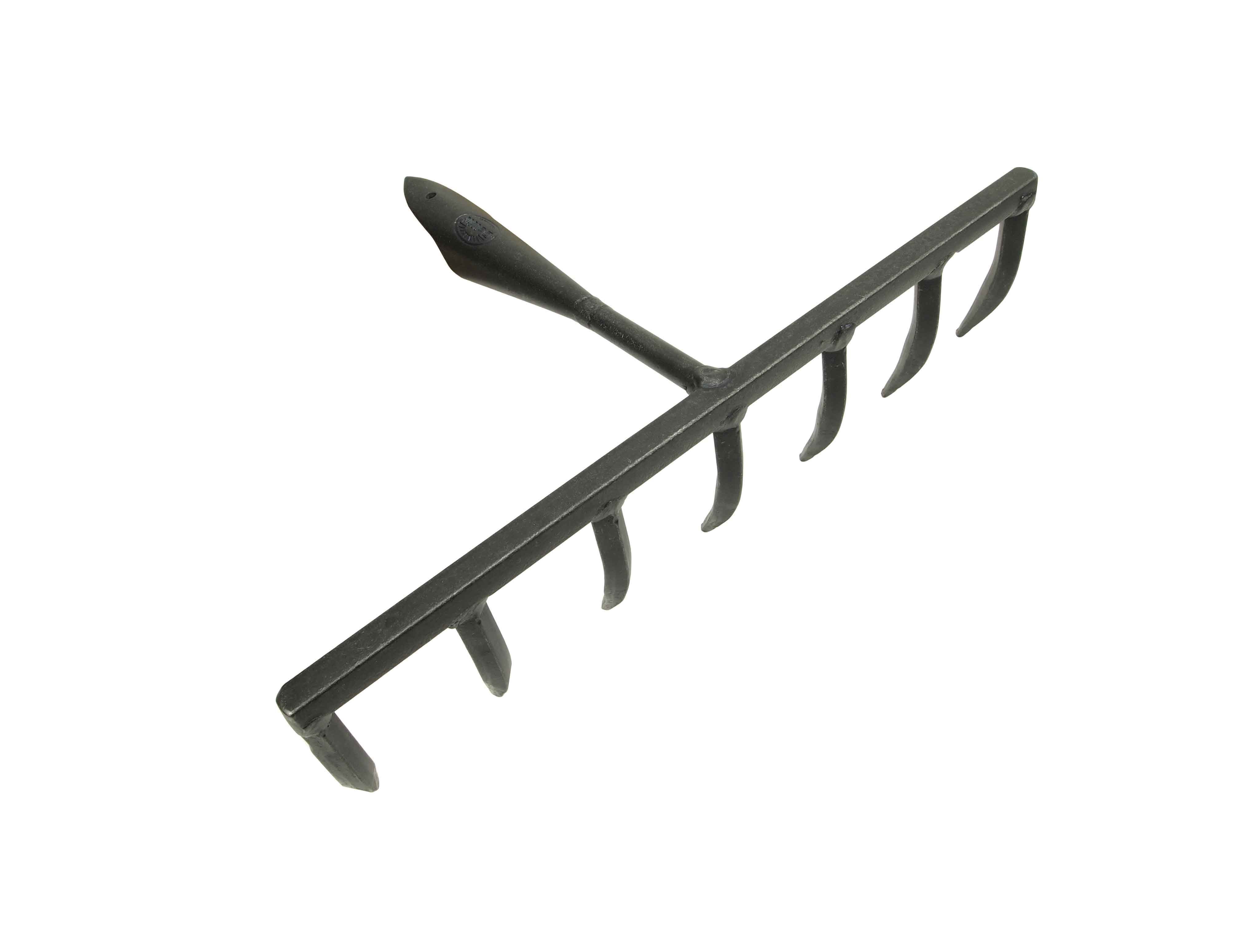 Veggy garden seeding rake with 7 square forged tines head only